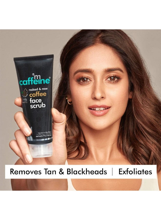 mCaffeine Coffee Tan & Dead Skin Removal Face Scrub (75gm)|Caffeine & Walnut Scrub for Face|Exfoliating & Brightening Scrub|Blackhead Remover,Whitehead Remover,Detan Pack I Face Scrub For Women & Men - Image 3